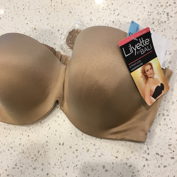 40C STRAPLESS BRA w/ straps BALI Lilyette TAN NEW - Picture 4 of 4
